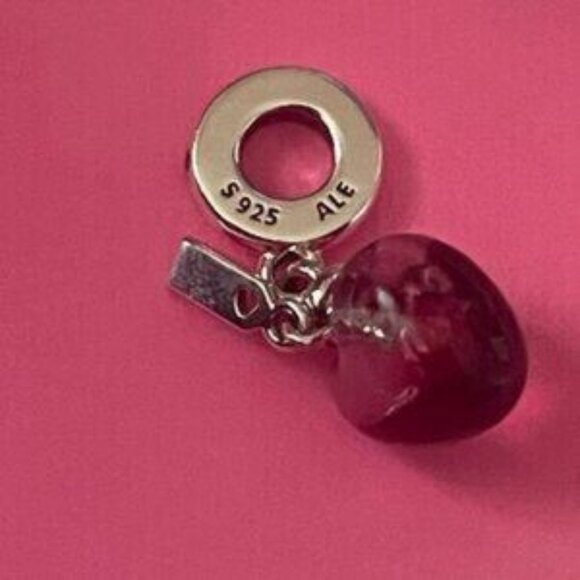Pandora Authentic Pandora Love Potion Murano Glass Heart Dangle Charm - Picture 3 of 3